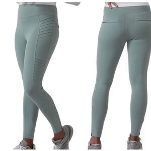 Athleta Delancey high rise Moto Tight Size Large Green Grey